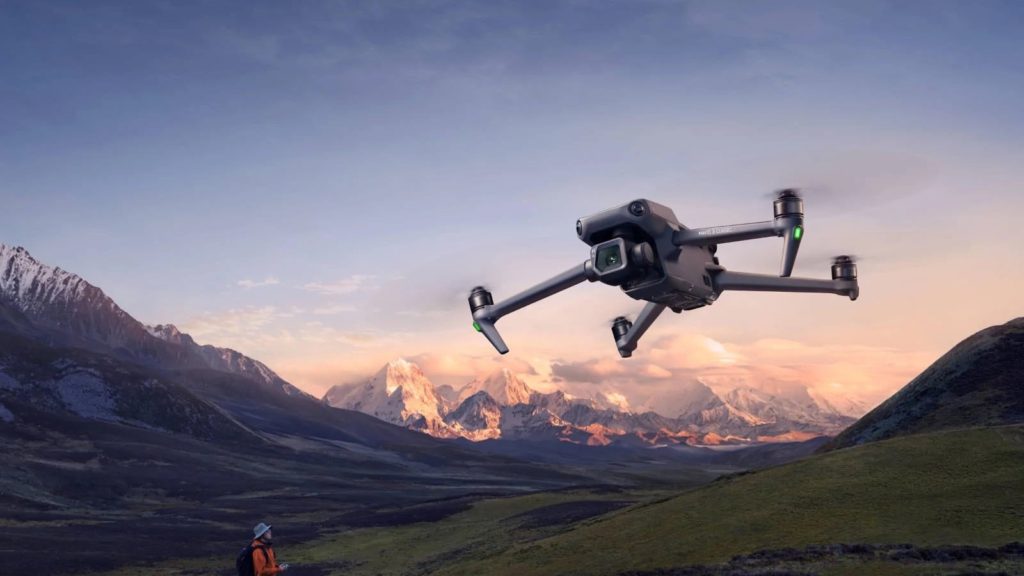 DJI Mavic 3 Classic - Flying camera drone over mountains